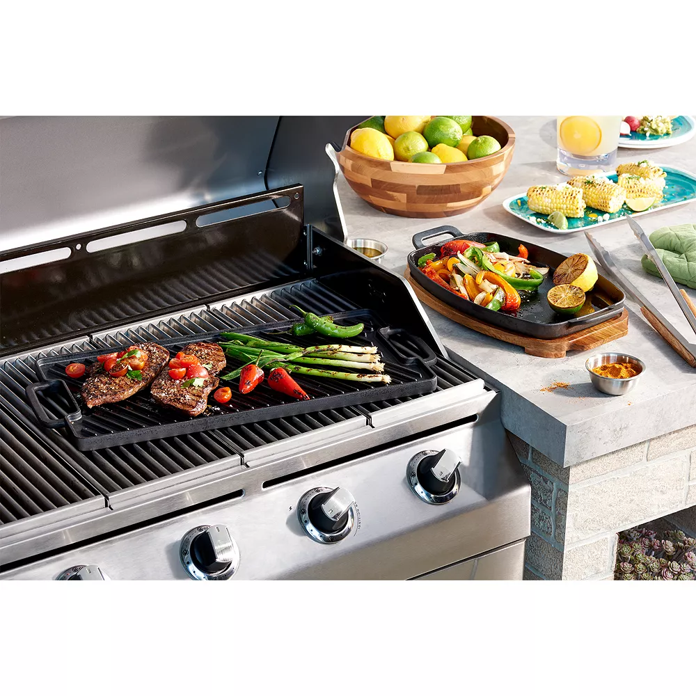 Food Network™ Pre-Seasoned Cast-Iron Reversible Grill - Image 4