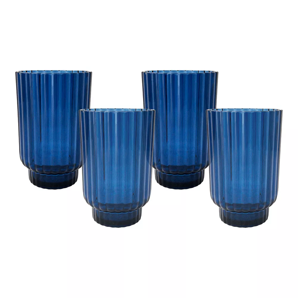 Food Network™ 4-pc. Acrylic Ribbed Wine Glass Set